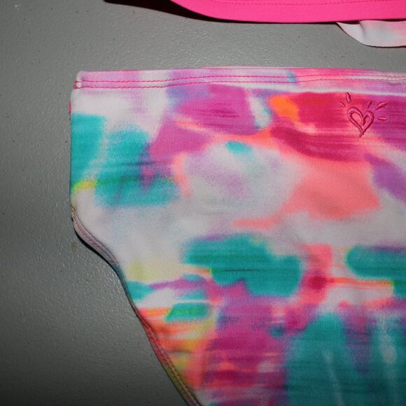 Multi Color Flamingo 2 Pcs Justice Bikini Swimsuit Size 14 - Picture 10 of 10
